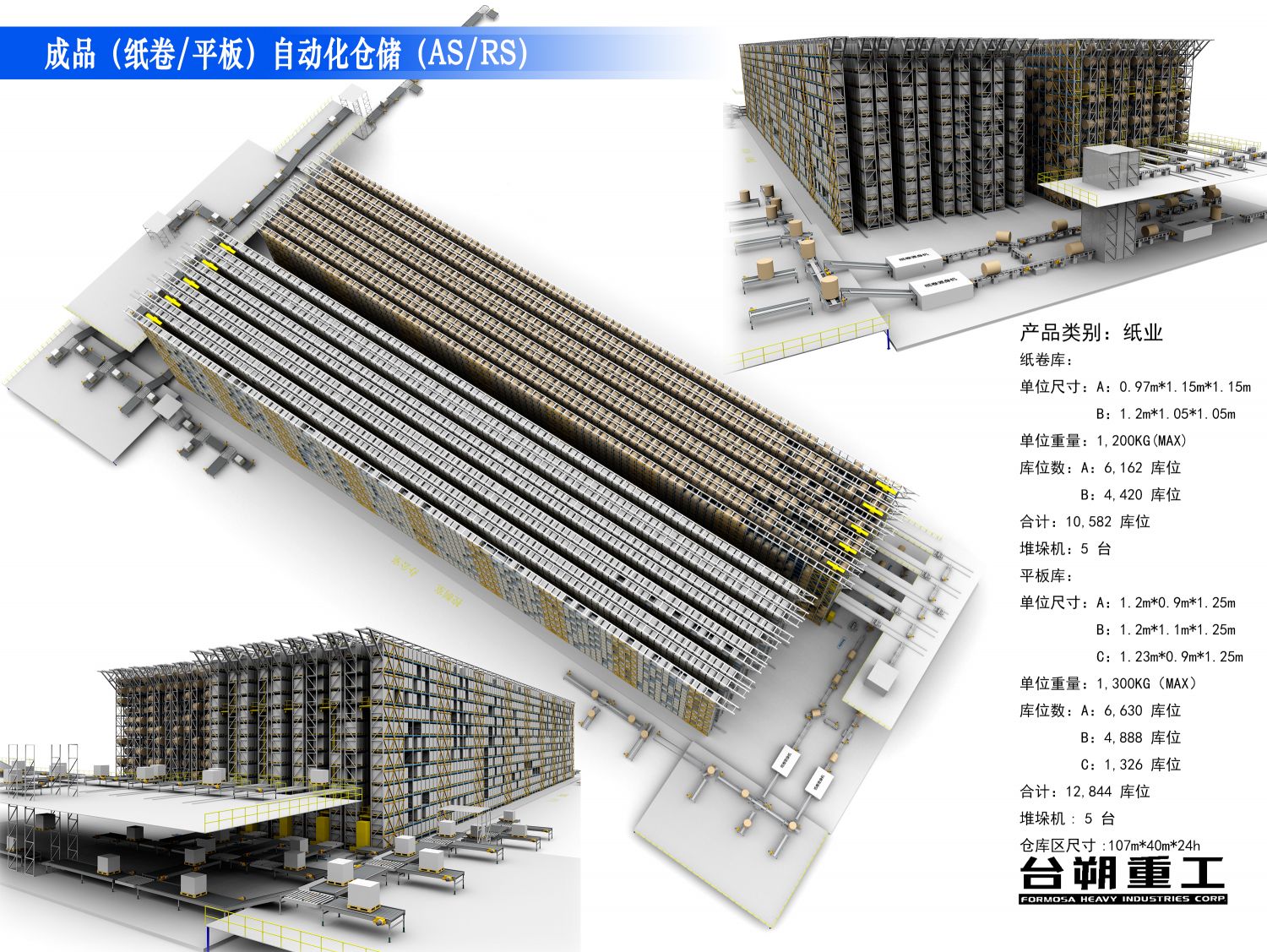 成品(紙捲/平板)自動化倉儲