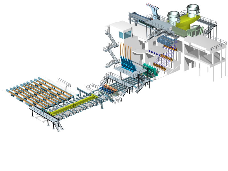 小方胚連鑄機3D模型圖